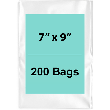 Clear Poly Bags 1.5 Mil 7" x 9" 200 Bags